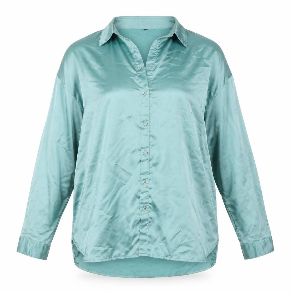 Missguided Womens Green Polyester Basic Button-Up Size 10 Collared