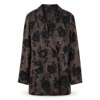Truworths Womens Brown Floral Jacket Blazer Size 6 Button