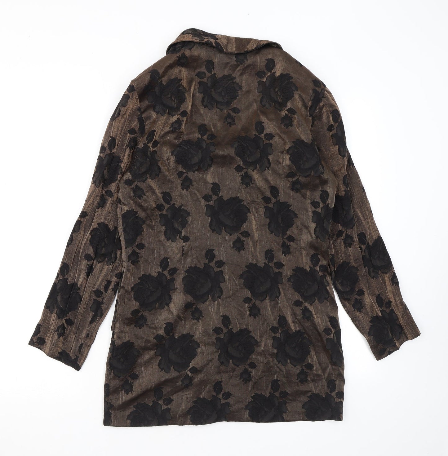 Truworths Womens Brown Floral Jacket Blazer Size 6 Button