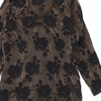 Truworths Womens Brown Floral Jacket Blazer Size 6 Button