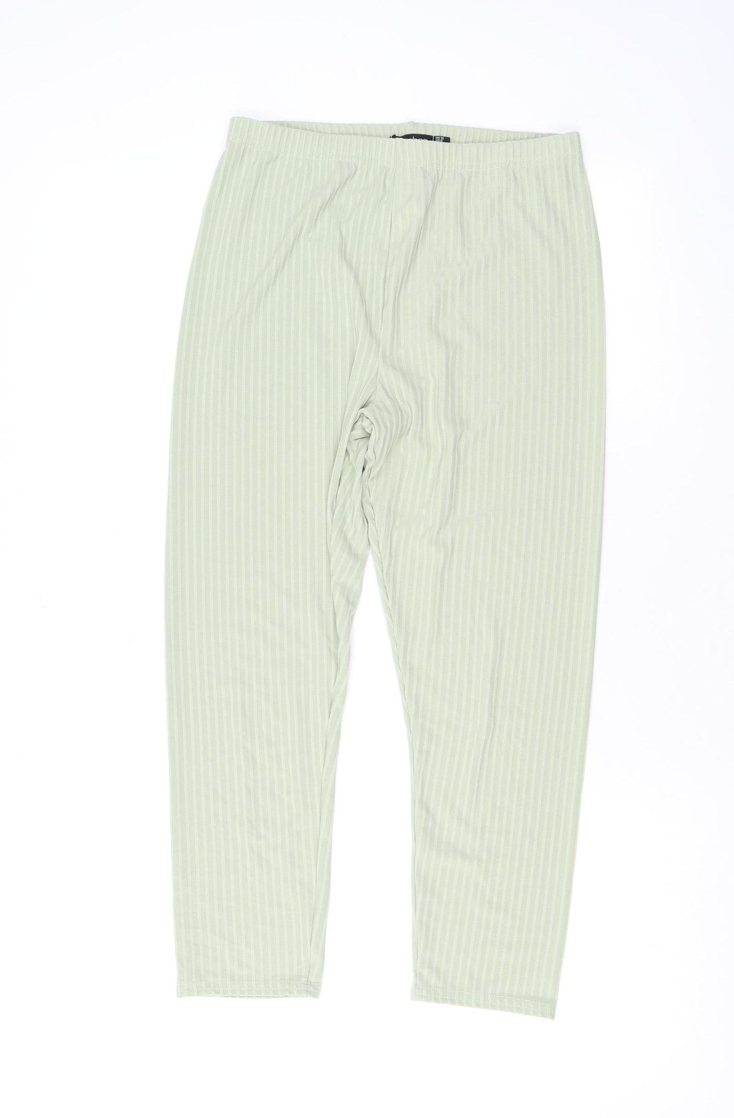 Boohoo Womens Green Polyester Chino Leggings Size 12 L23 in