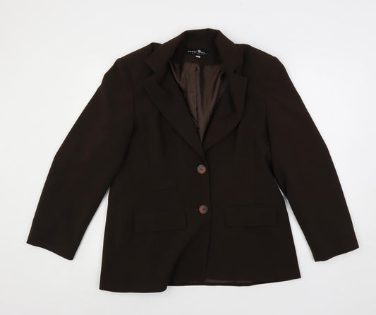 Daniel Design Womens Brown Jacket Blazer Size 16 Button