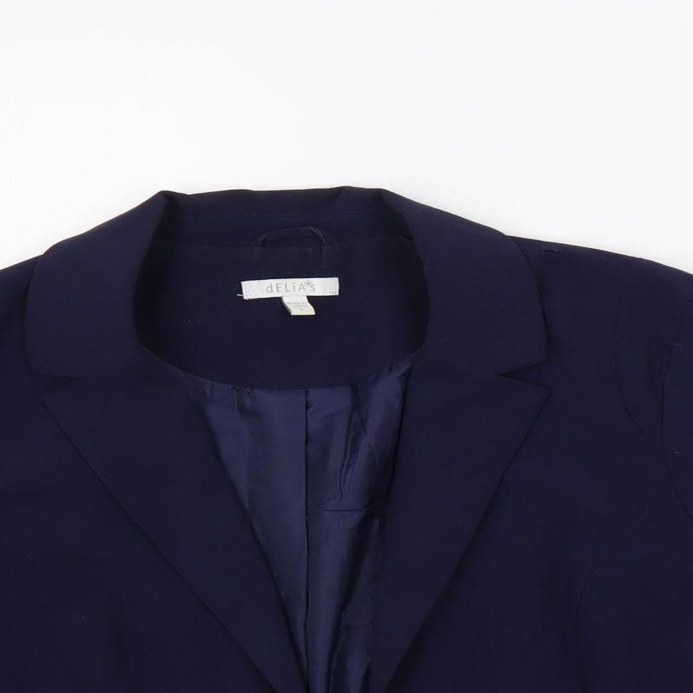 Delias Womens Blue Jacket Blazer Size L - Open