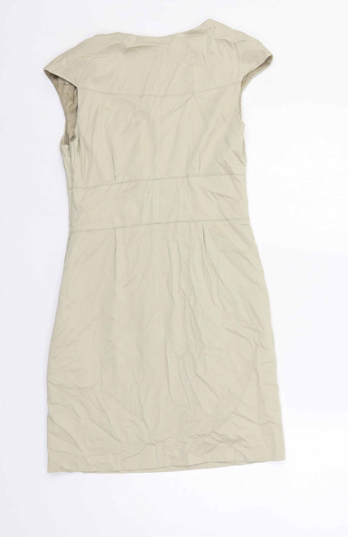 Kookai Womens Beige Cotton Mini Size 8 V-Neck Zip