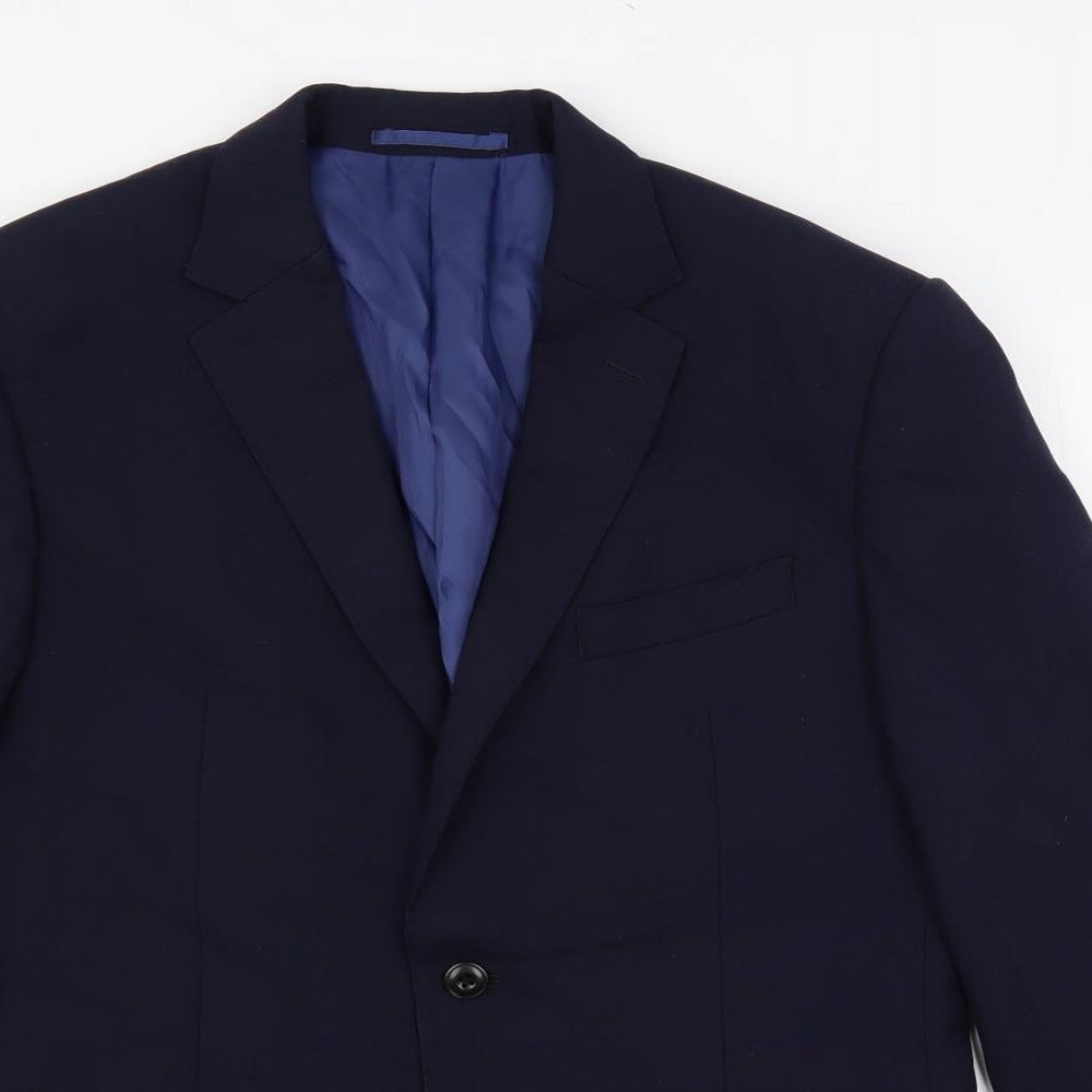 Marks and Spencer Mens Blue Wool Jacket Suit Jacket Size 38 Regular