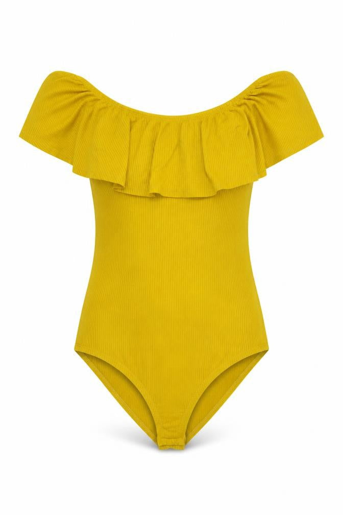 Very Womens Yellow Polyester Bodysuit One-Piece Size 8 Snap - Ribbed