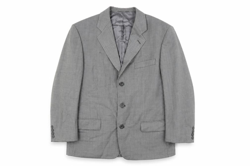 Hugo James Mens Grey Geometric Wool Jacket Suit Jacket Size 40 Regular