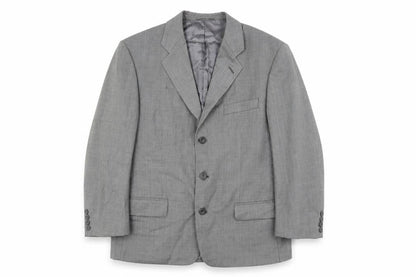Hugo James Mens Grey Geometric Wool Jacket Suit Jacket Size 40 Regular