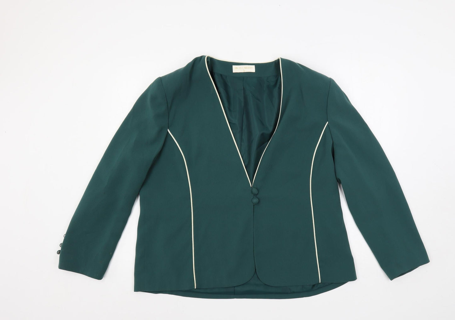 Un Jour Ailleurs Womens Green Jacket Blazer Size 20 Button
