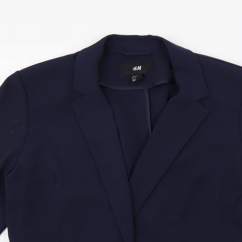 H&M Womens Blue Jacket Blazer Size 12 - Open