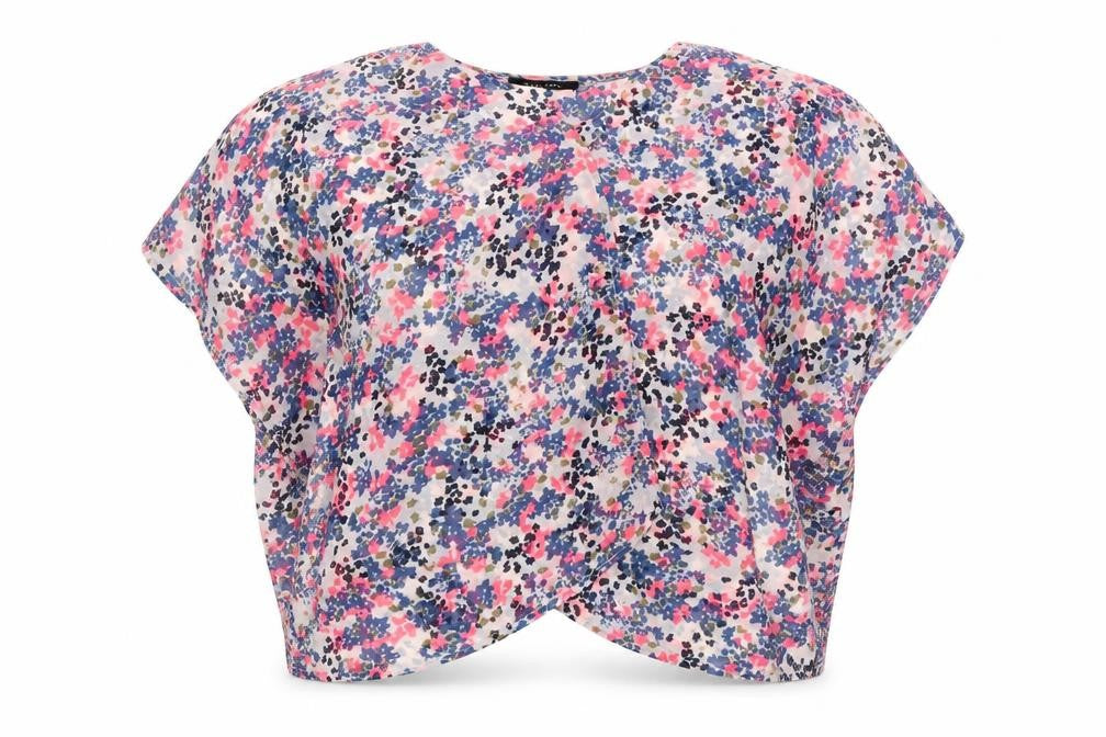 New Look Womens Multicoloured Floral Polyester Kimono Blouse Size M V-Neck - Open Oversized