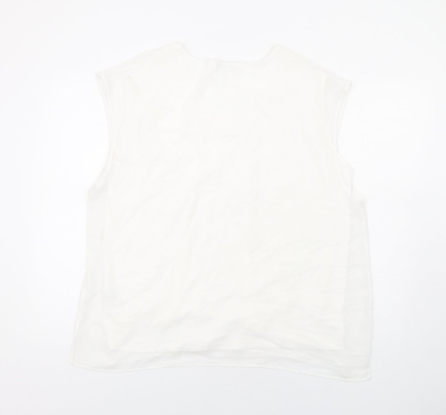 NEXT Womens White Viscose Basic Blouse Size 20 Round Neck