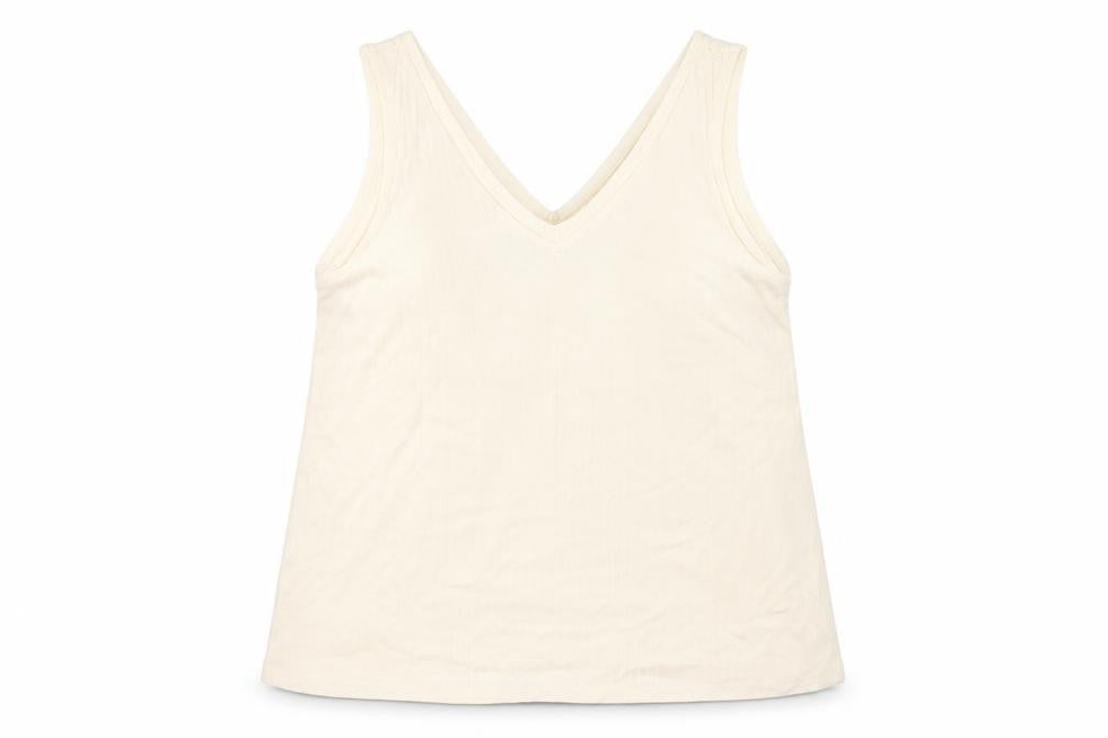 Marks & Spencer Womens Ivory Viscose Basic Tank Size 14 V-Neck