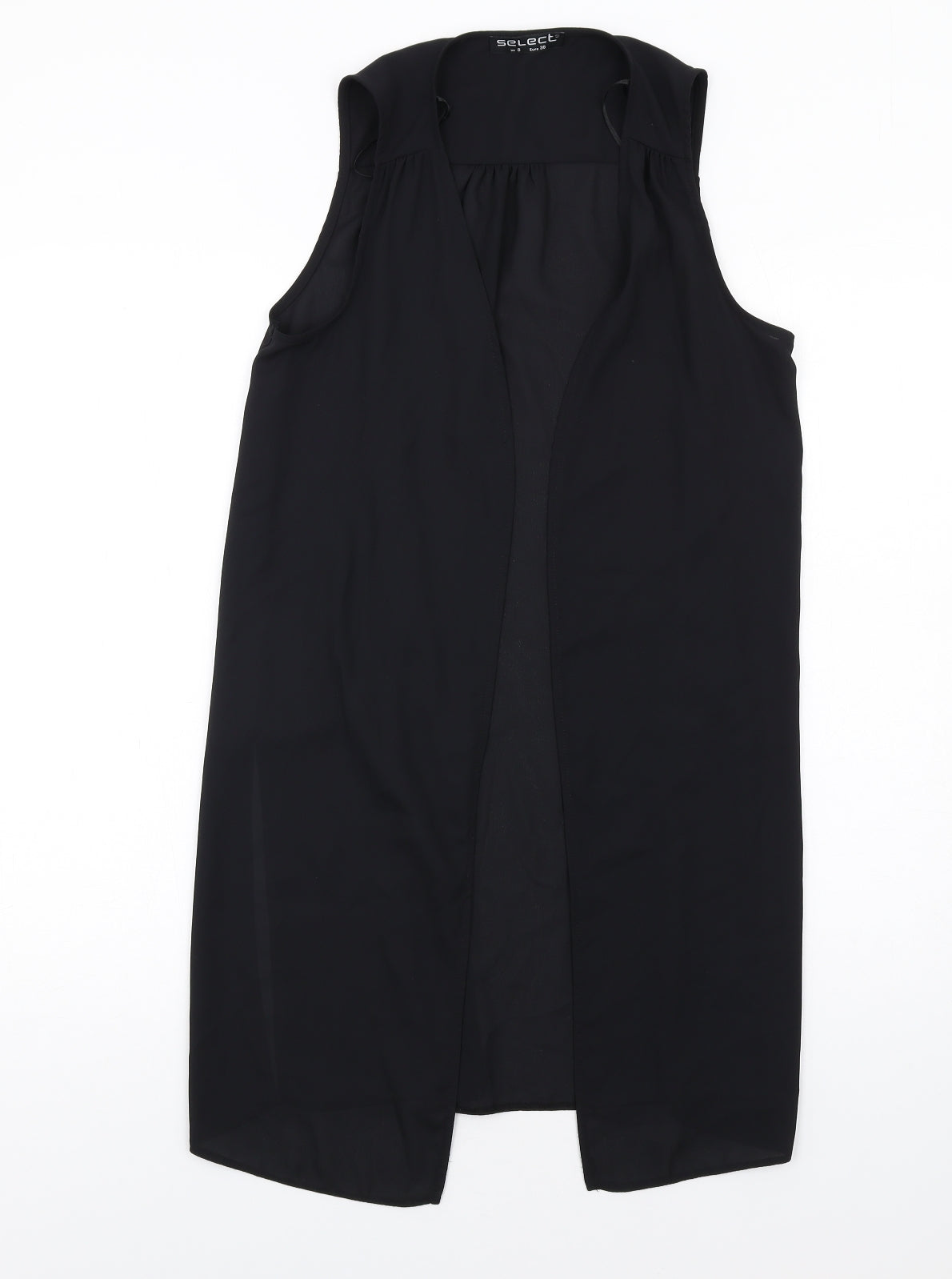 Select Womens Black Polyester Kimono T-Shirt Size 8 V-Neck
