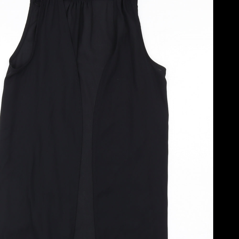 Select Womens Black Polyester Kimono T-Shirt Size 8 V-Neck
