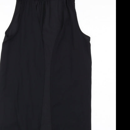 Select Womens Black Polyester Kimono T-Shirt Size 8 V-Neck