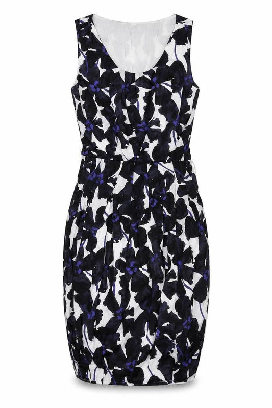 Full Circle Womens Multicoloured Geometric Cotton Pencil Dress Size 8 Scoop Neck Zip