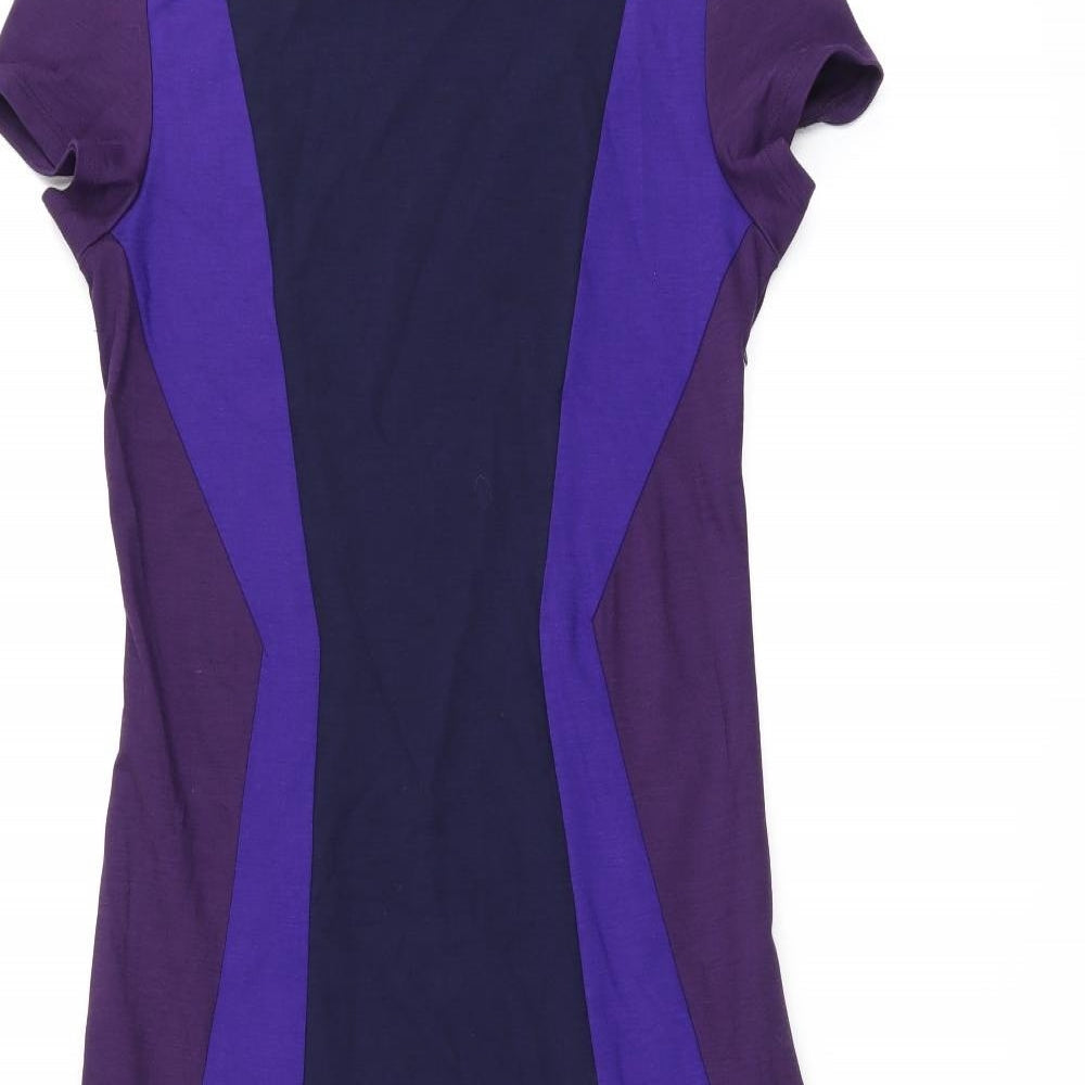 Finery Womens Blue Geometric Viscose A-Line Size 12 Boat Neck Pullover