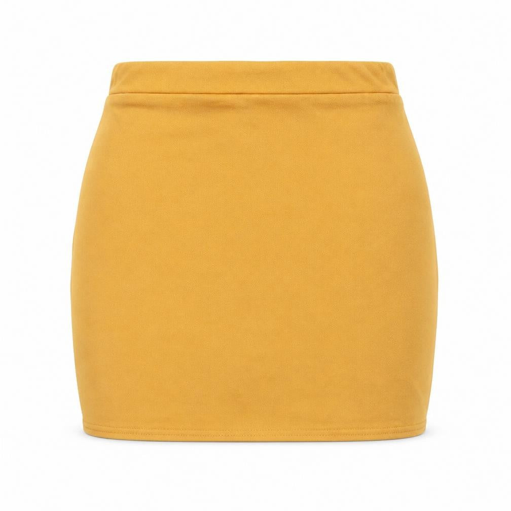 PRETTYLITTLETHING Womens Yellow Polyester Bandage Skirt Size 8