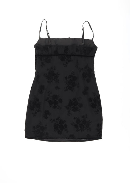 Polly Womens Black Floral Polyester Mini Size 12 Square Neck Zip