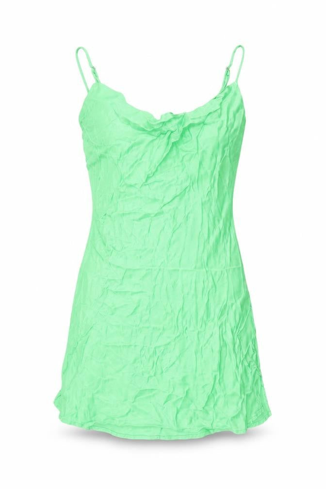 Bershka Womens Green Viscose Mini Size L Cowl Neck Pullover