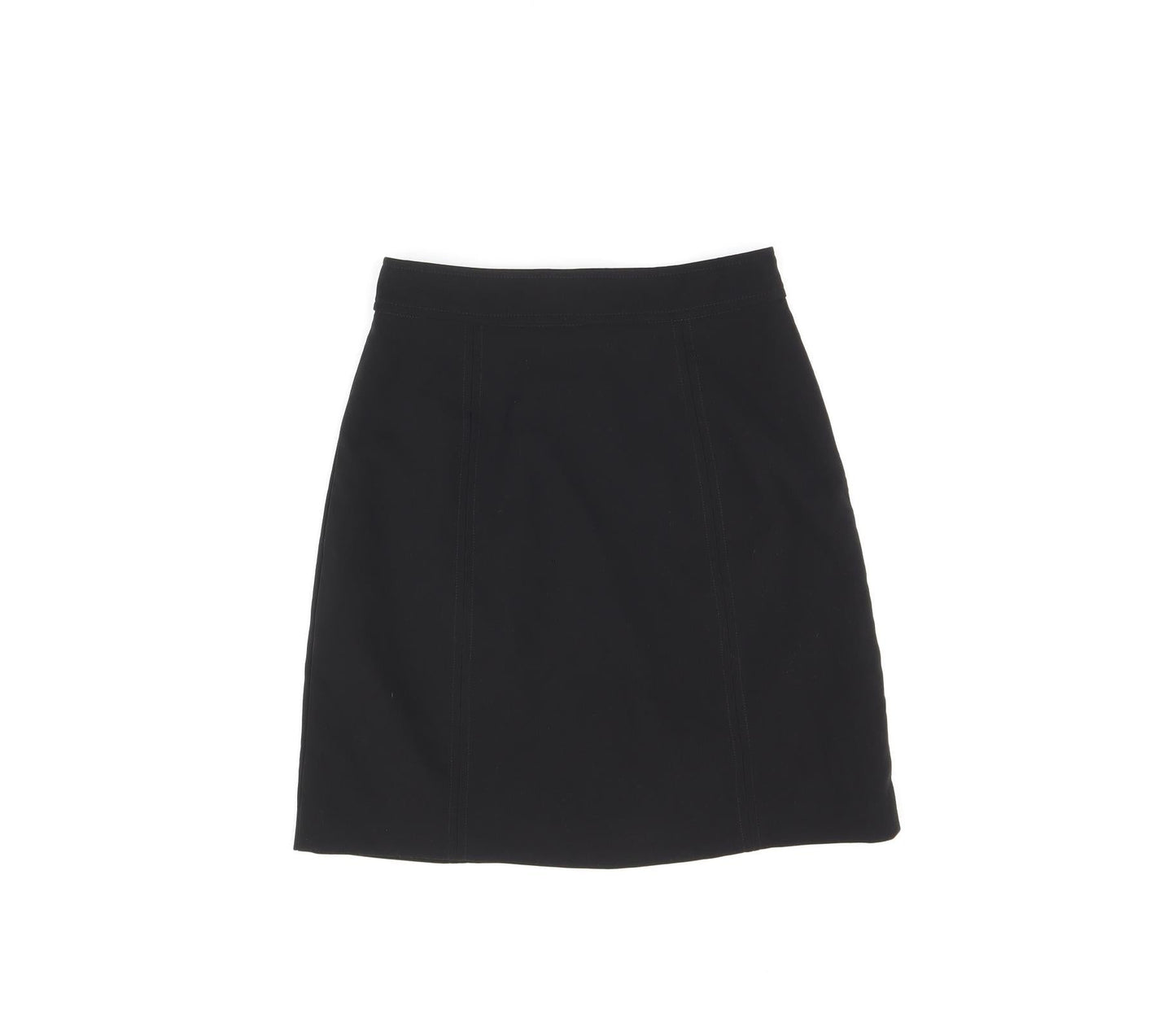 Warehouse Womens Black Polyester A-Line Skirt Size 6 Zip