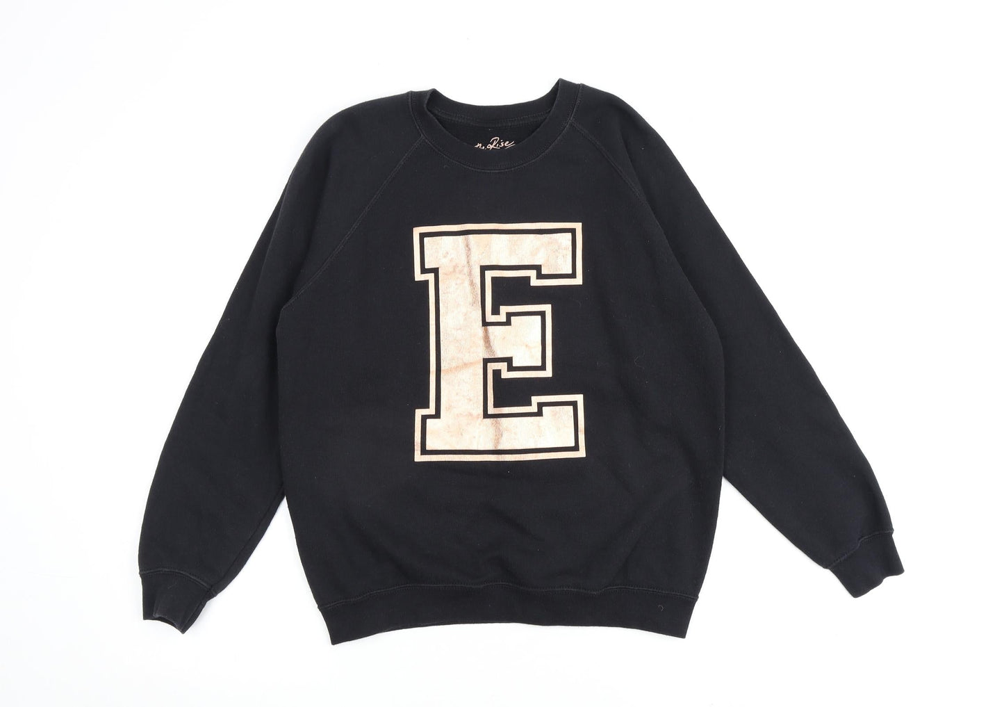 On The Rise Womens Black Cotton Pullover Sweatshirt Size S Pullover