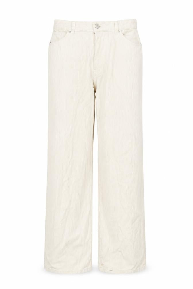 Monki Womens Beige Cotton Trousers Size 8 L30 in Regular Zip