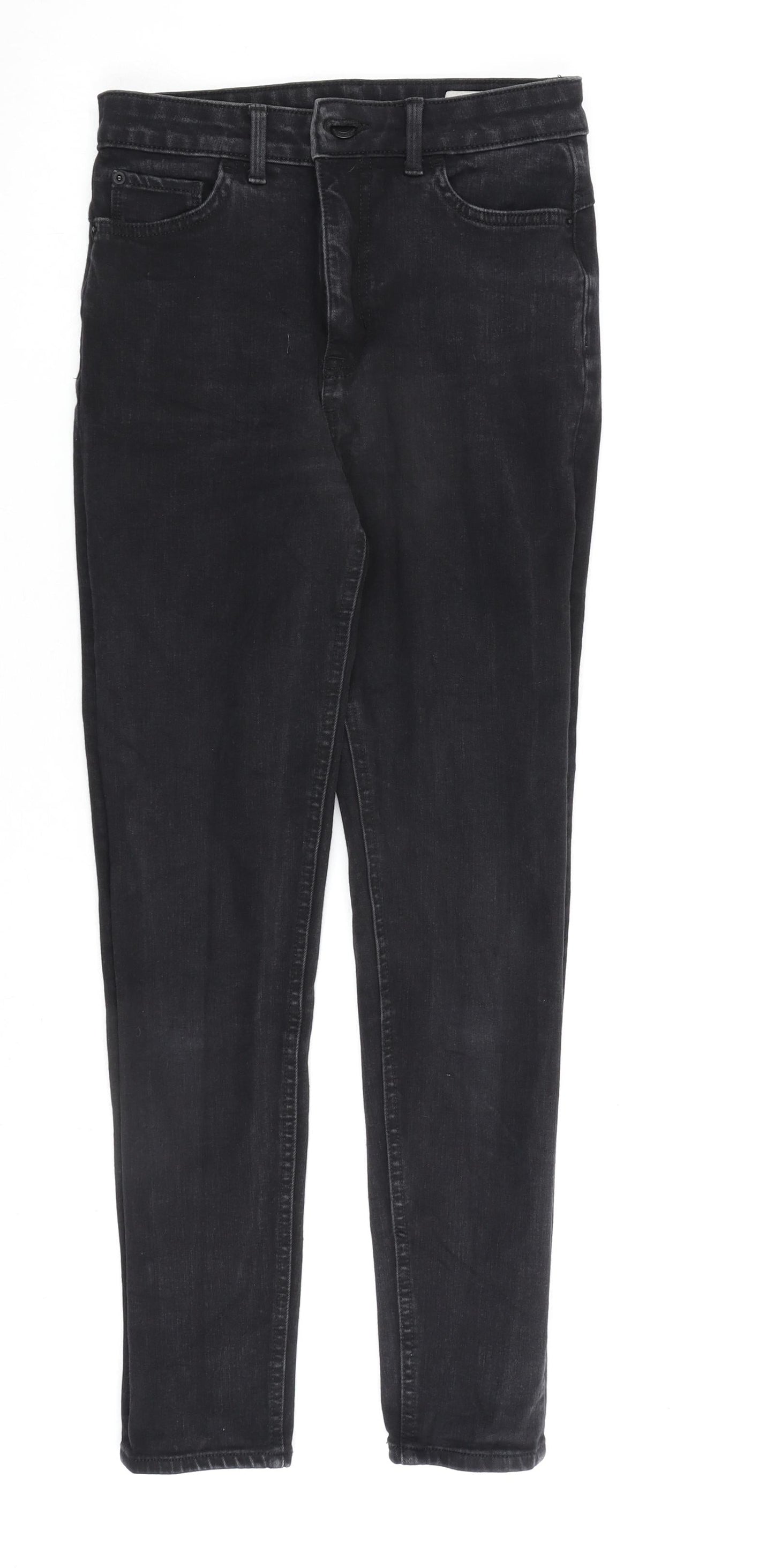 Marks and Spencer Womens Black Cotton Skinny Jeans Size 8 L28 in Regular Zip