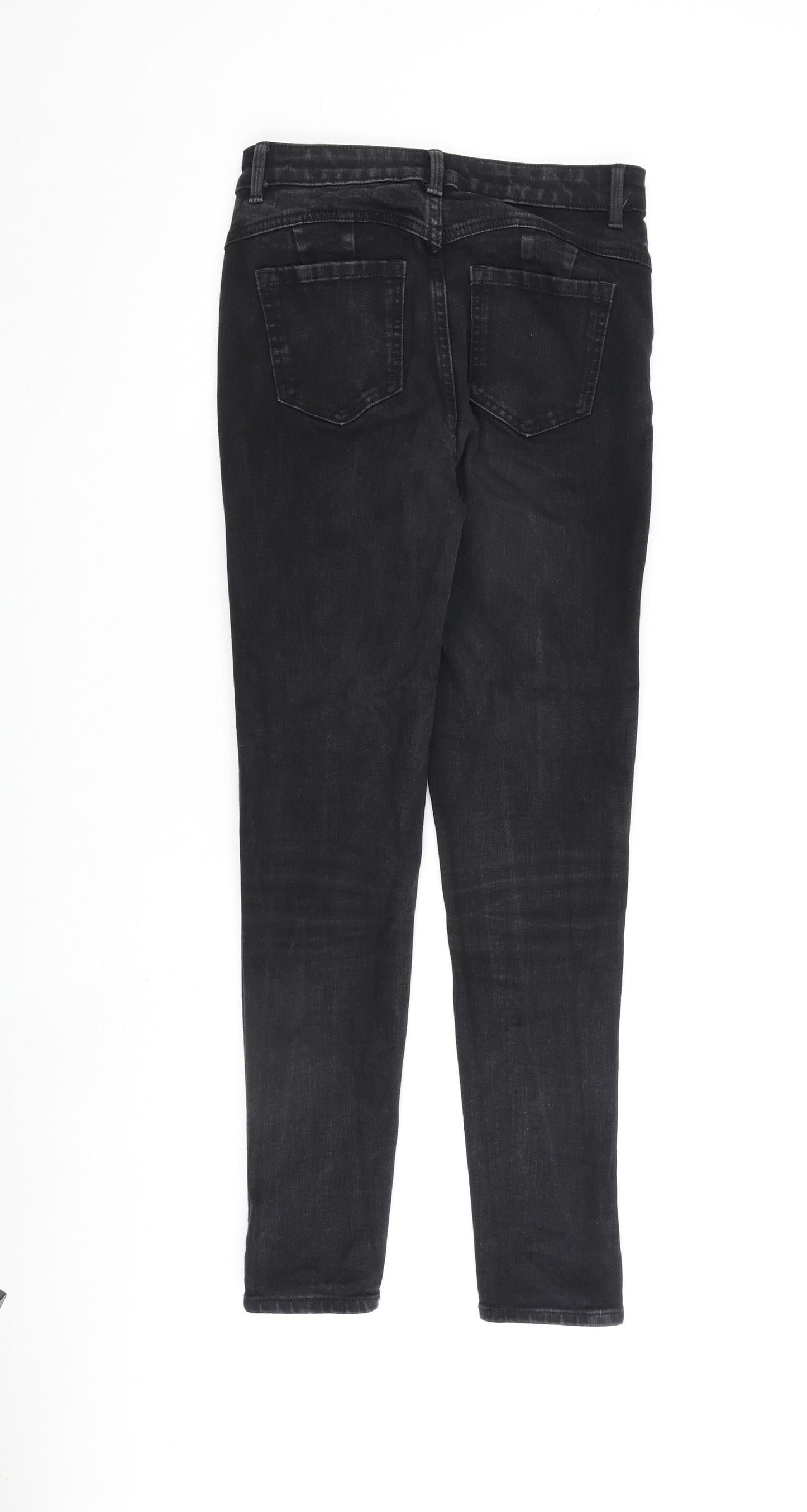 Marks and Spencer Womens Black Cotton Skinny Jeans Size 8 L28 in Regular Zip
