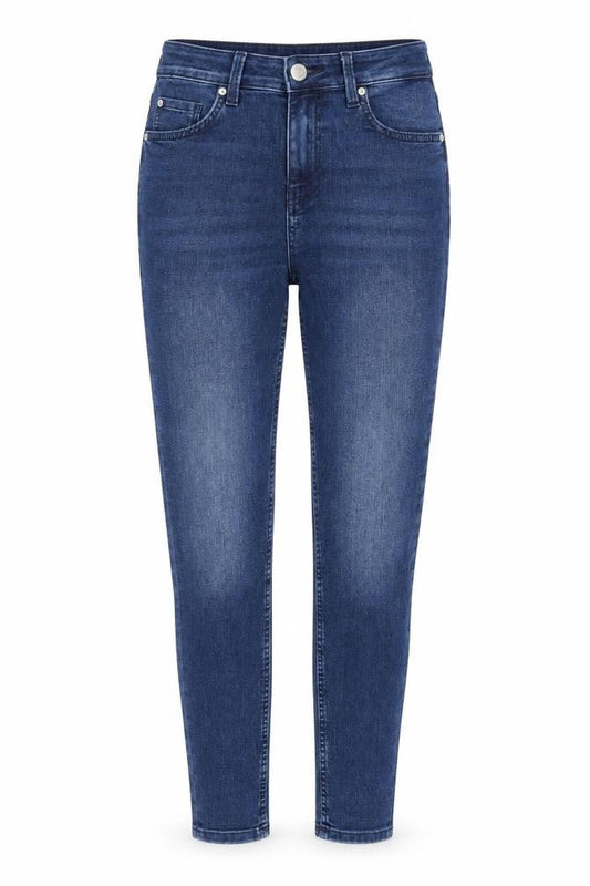 Marks & Spencer Womens Blue Cotton Skinny Jeans Size 8 L28 in Regular Zip