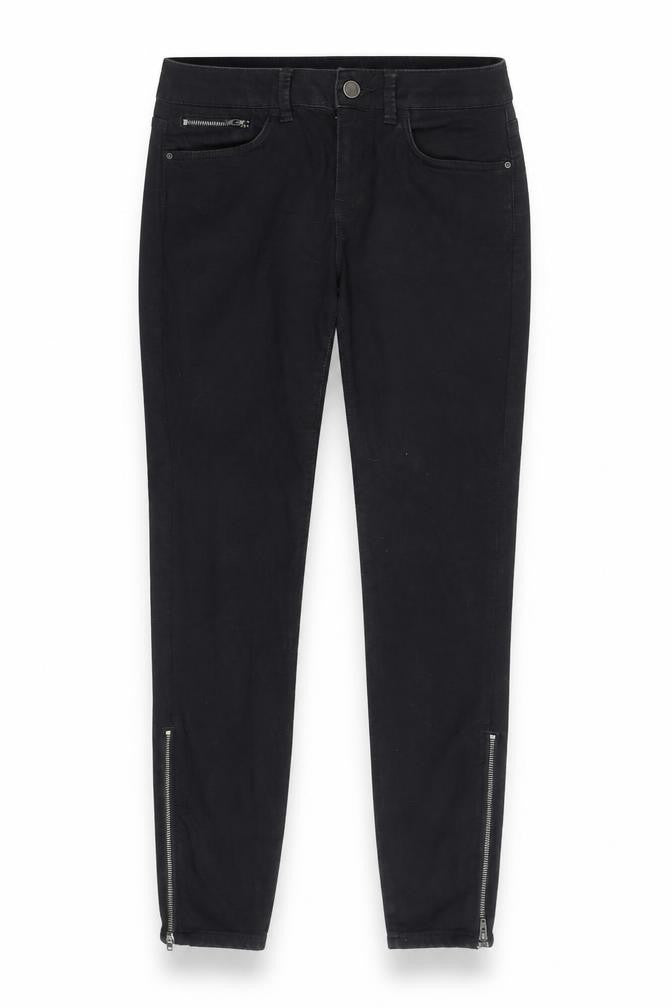 Marks & Spencer Womens Black Cotton Skinny Jeans Size 10 L28 in Regular Zip