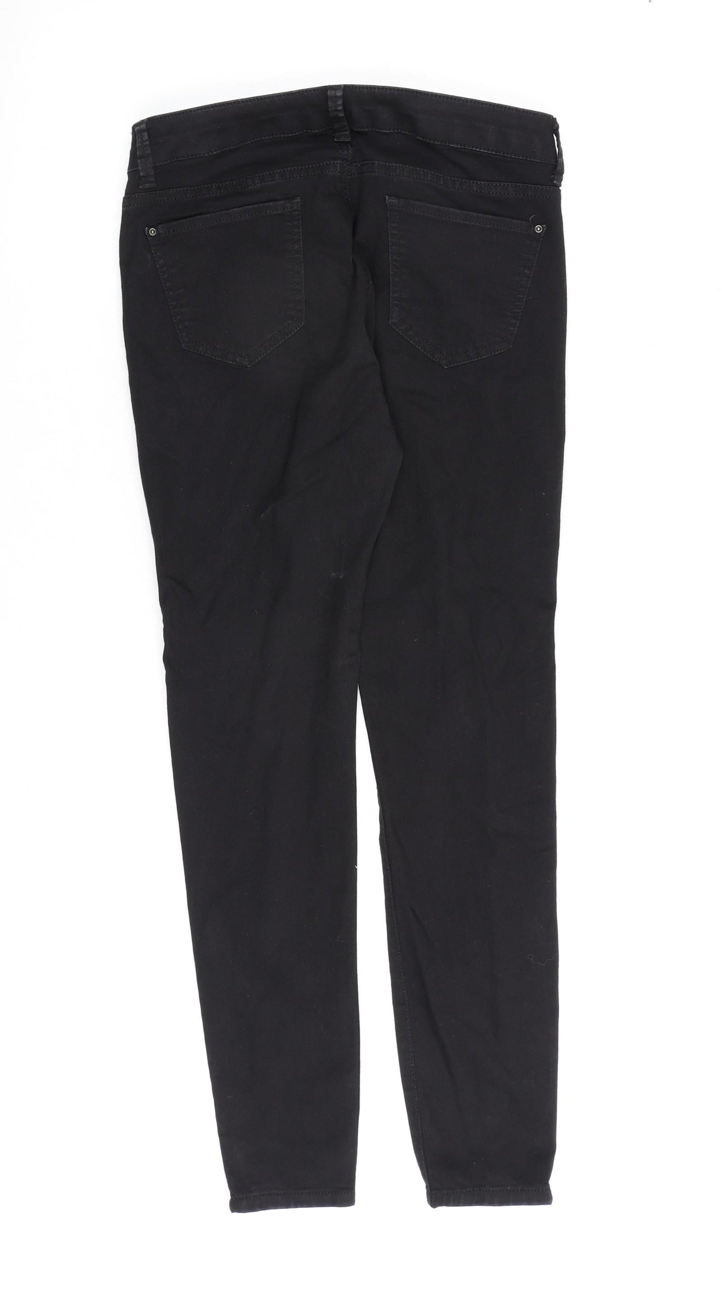 Marks and Spencer Womens Black Cotton Skinny Jeans Size 10 L28 in Regular Zip