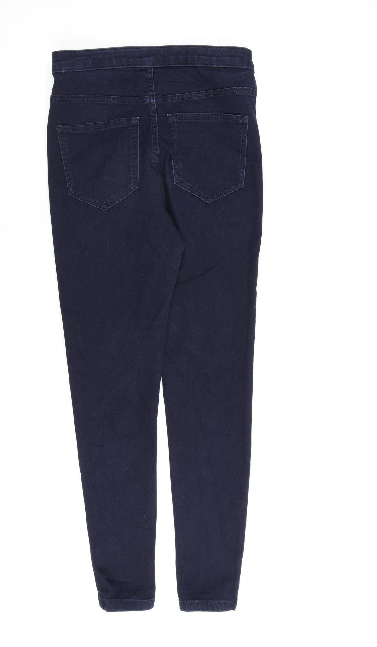 Marks and Spencer Womens Blue Cotton Skinny Jeans Size 10 L27 in Regular Zip
