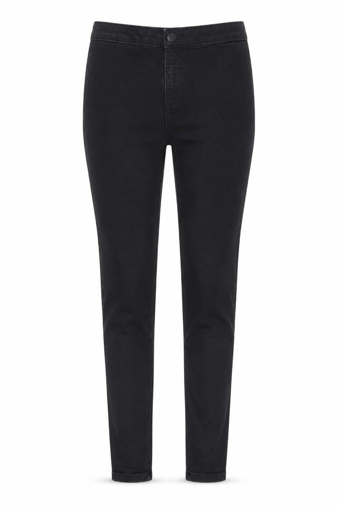 Marks & Spencer Womens Black Cotton Skinny Jeans Size 12 L28 in Regular Zip