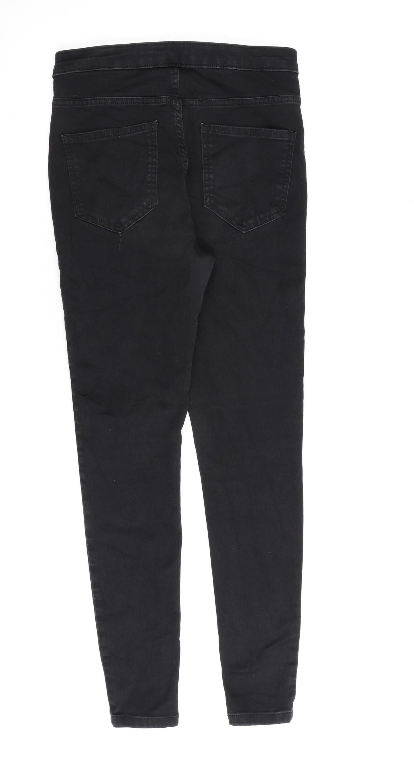 Marks and Spencer Womens Black Cotton Skinny Jeans Size 12 L28 in Regular Zip