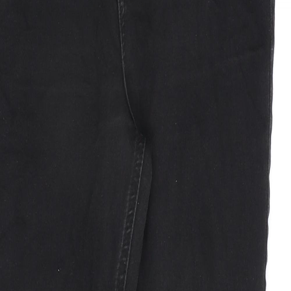 Marks and Spencer Womens Black Cotton Skinny Jeans Size 12 L28 in Regular Zip