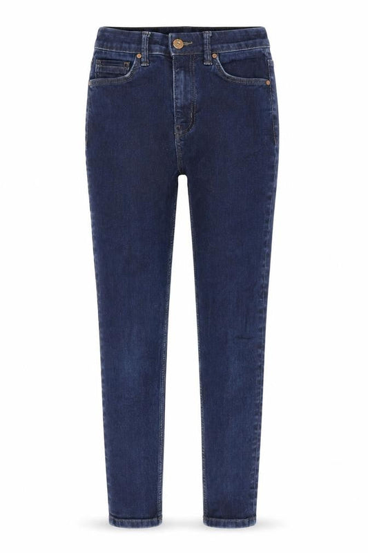 Marks & Spencer Womens Blue Cotton Skinny Jeans Size 8 L25 in Regular Zip