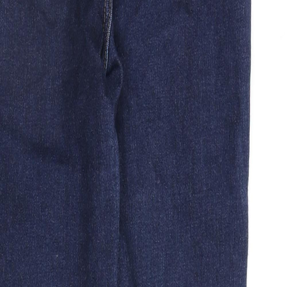 Marks and Spencer Womens Blue Cotton Skinny Jeans Size 8 L25 in Regular Zip