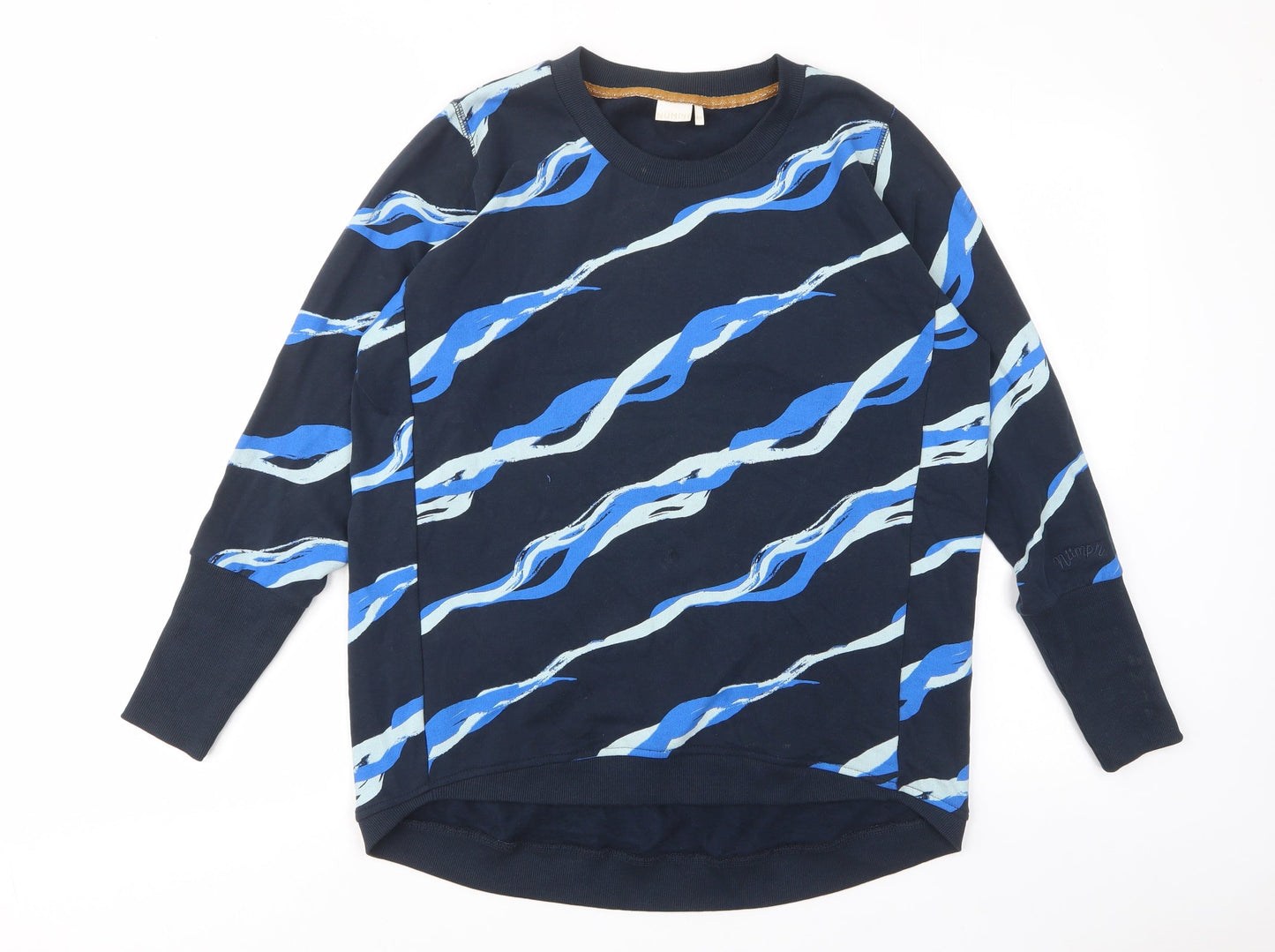 Numph Womens Blue Striped Cotton Pullover Sweatshirt Size XS Pullover