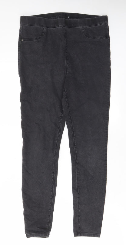 Marks & Spencer Womens Grey Cotton Jegging Jeans Size 30 in L26 in Regular - Elasticated Waist