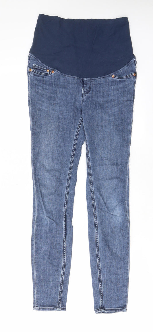 H&M Womens Blue Cotton Skinny Jeans Size XS L28 in Regular