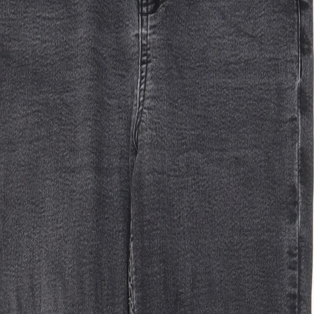 Marks and Spencer Womens Grey Cotton Skinny Jeans Size 10 L27 in Regular Zip - Pockets