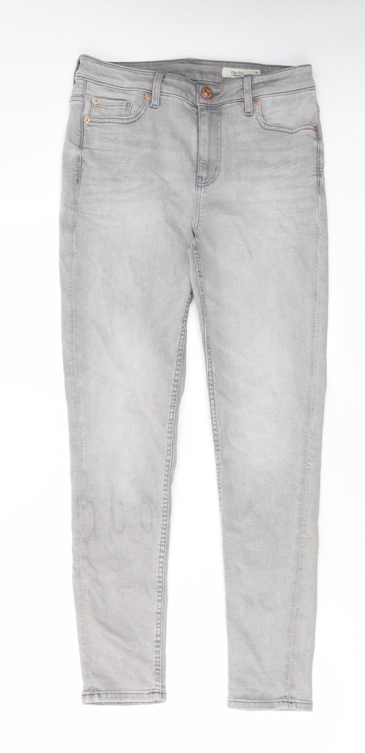 Marks and Spencer Womens Gold Cotton Skinny Jeans Size 10 L28 in Regular Zip - Pockets