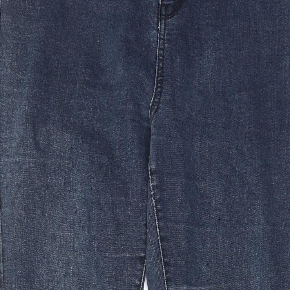 YesYes Womens Blue Cotton Cropped Jeans Size 12 L25 in Regular Zip - Pockets, Zips