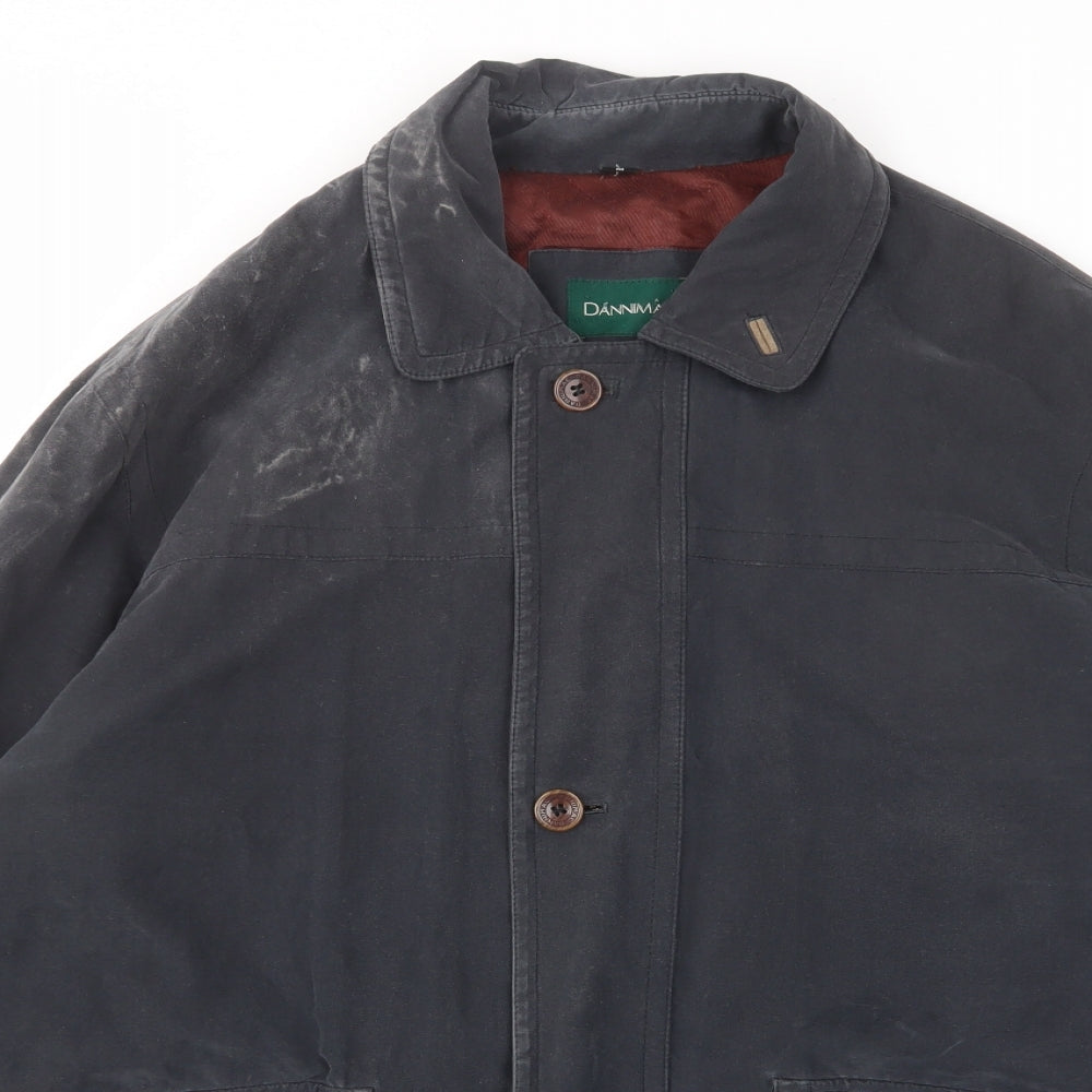 Dannimac Mens Blue Jacket Coat Size M Zip - Pockets, Zips
