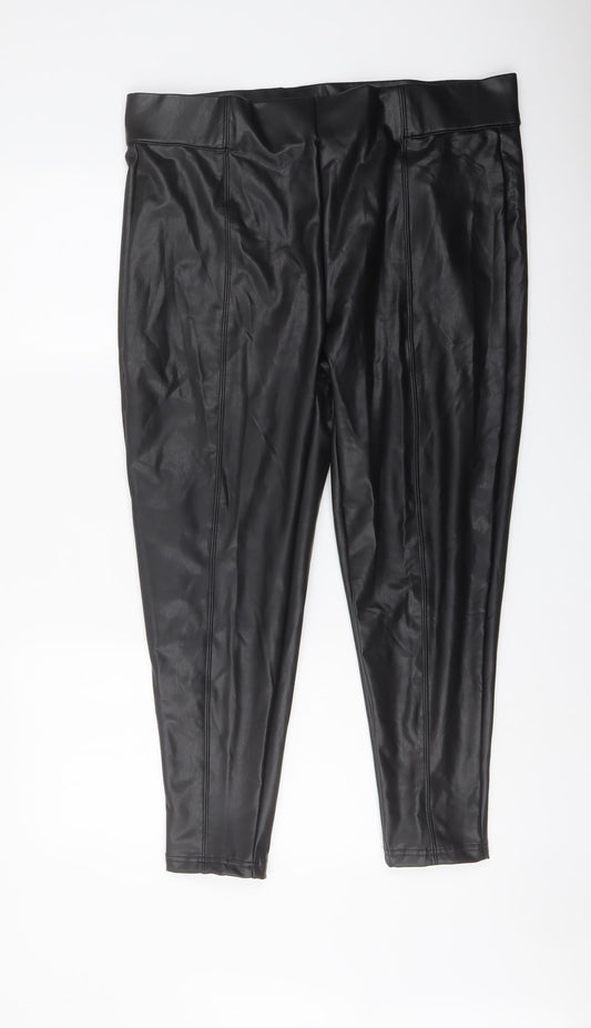 Marks and Spencer Womens Black Polyester Trousers Size 18 L25 in Regular