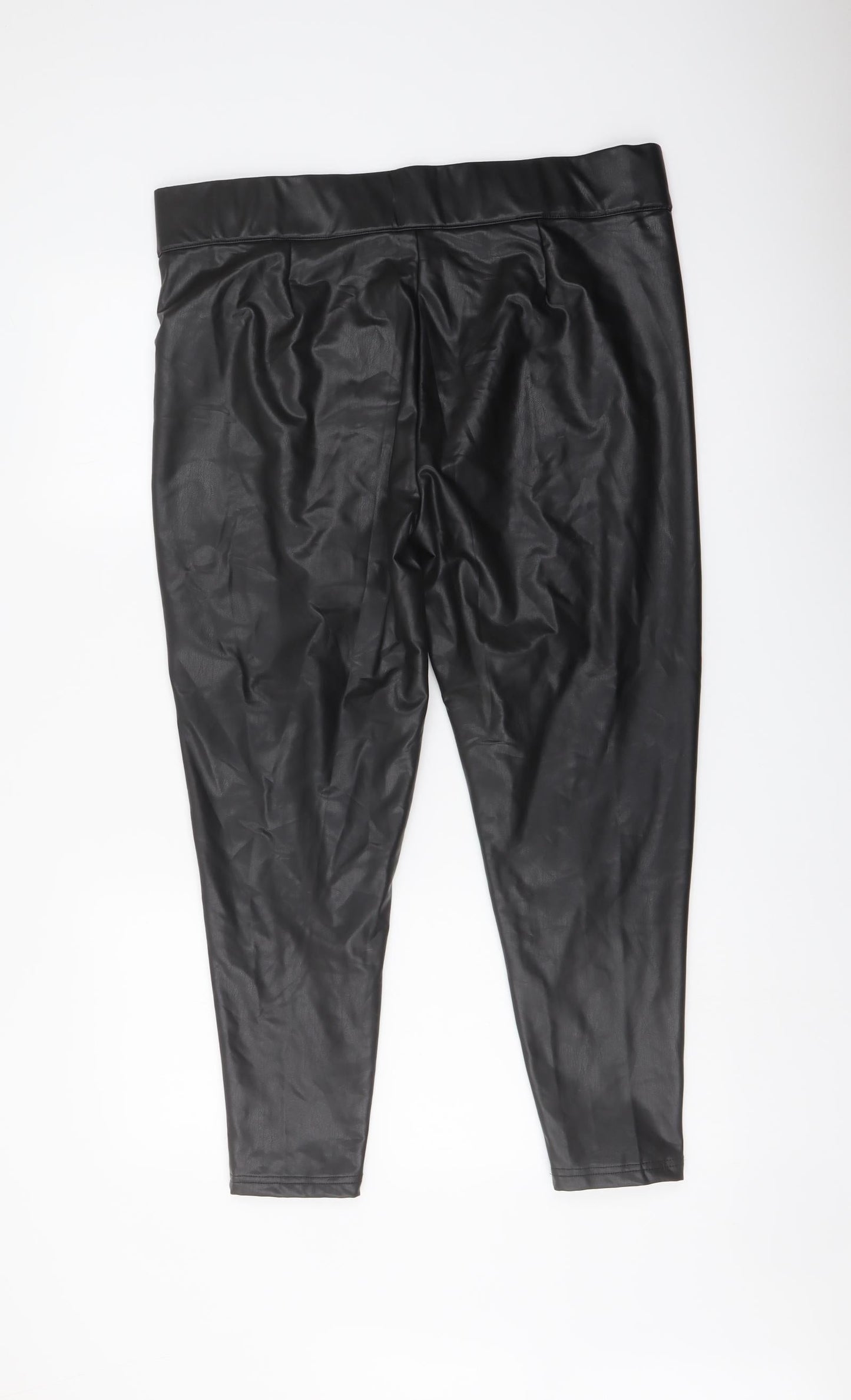 Marks and Spencer Womens Black Polyester Trousers Size 18 L25 in Regular