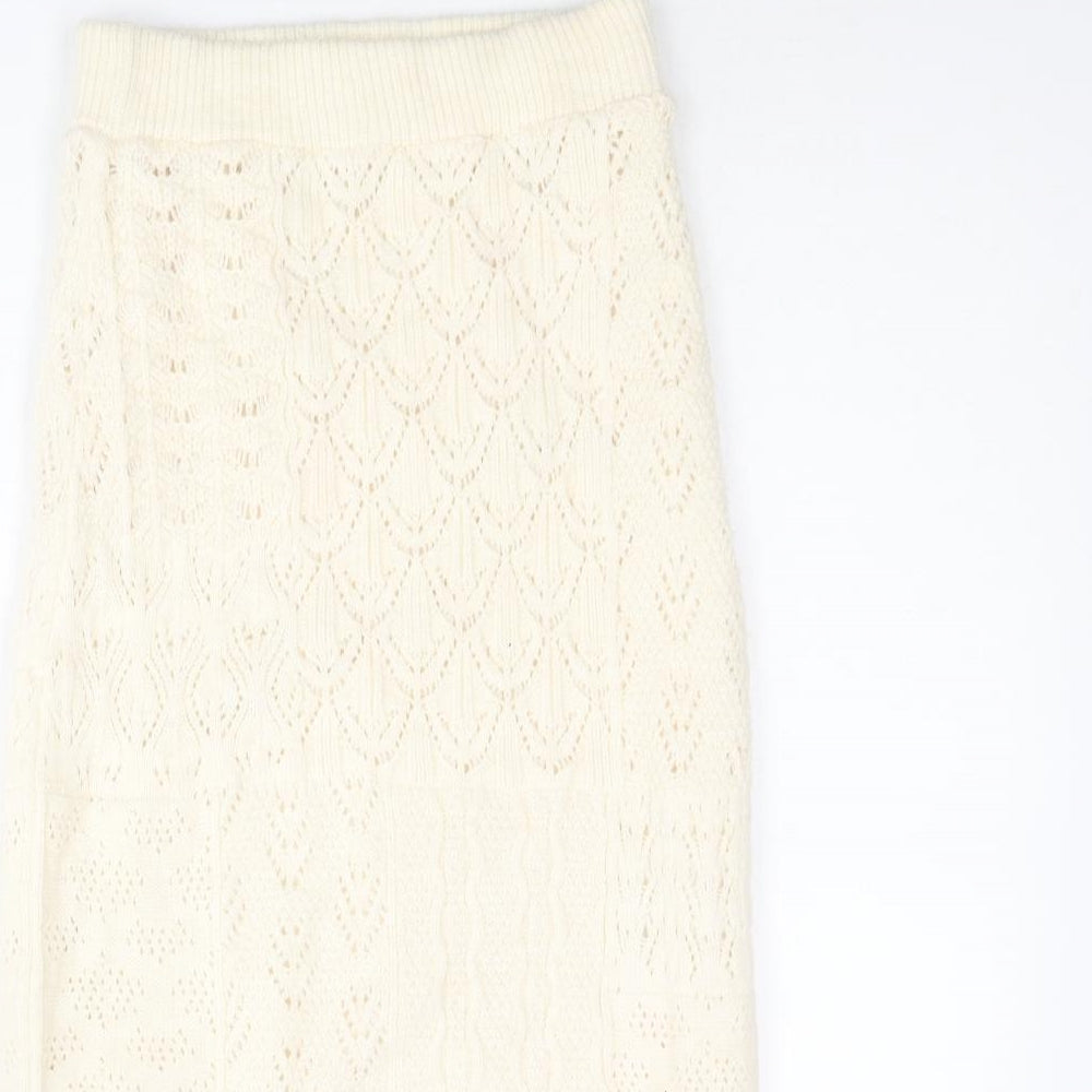 Marks and Spencer Womens Ivory Acrylic Straight & Pencil Skirt Size XS