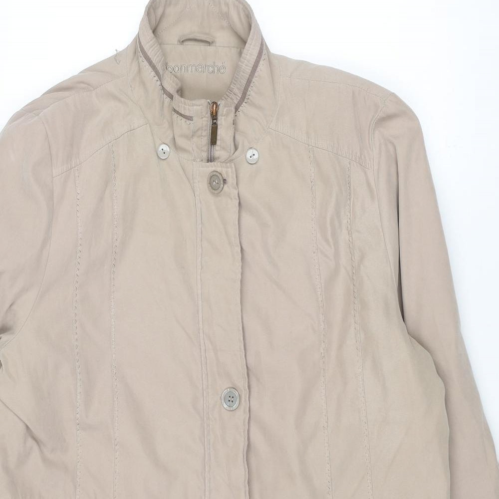 Bonmarché Womens Beige Parka Coat Size L Zip